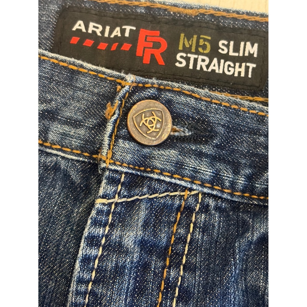 Ariat FR M5 Slim Straight Leg Jeans Mens 30x30 Blue Flame Resistant CAT 2 Denim